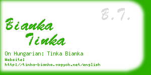 bianka tinka business card
